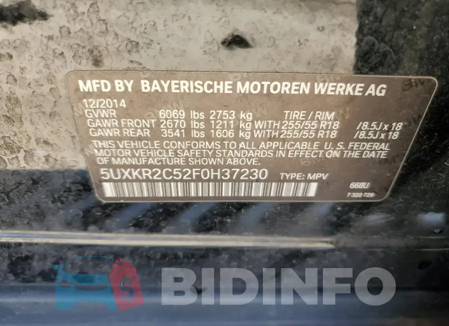 5UXKR2C52F0H37230 Photo# 13