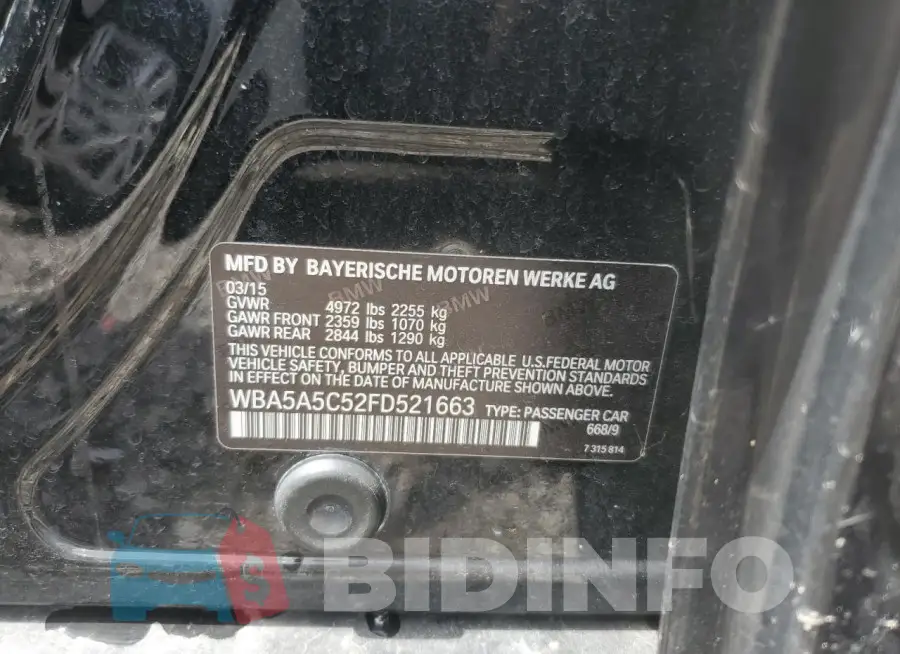 WBA5A5C52FD521663 Photo# 12