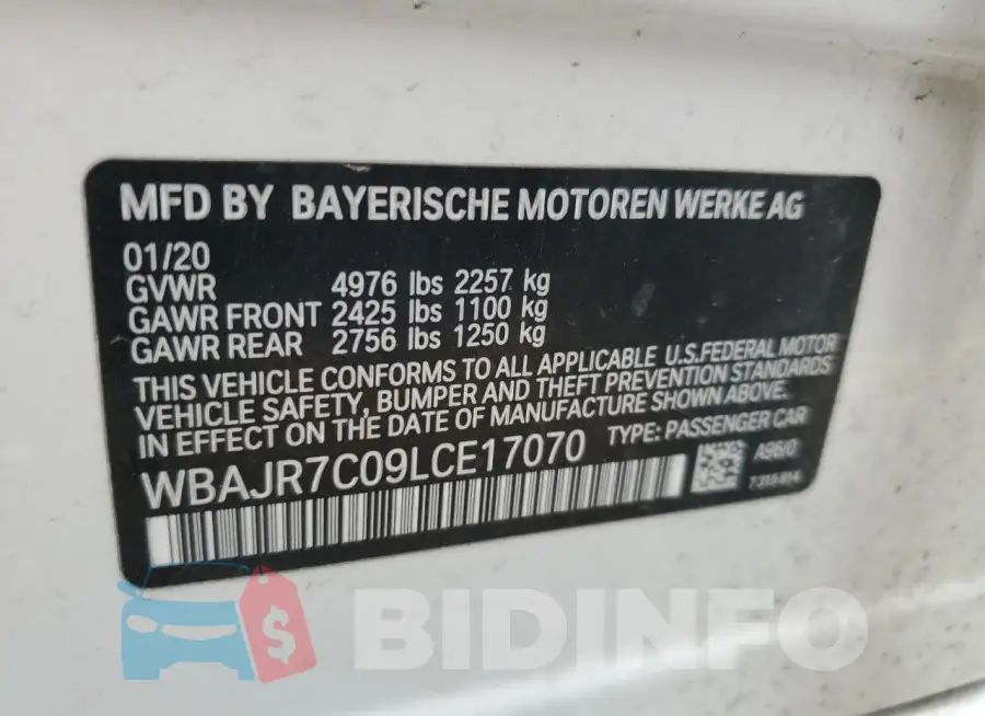 WBAJR7C09LCE17070 Photo# 13