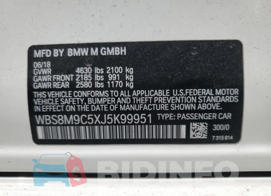 WBS8M9C5XJ5K99951 Photo# 12