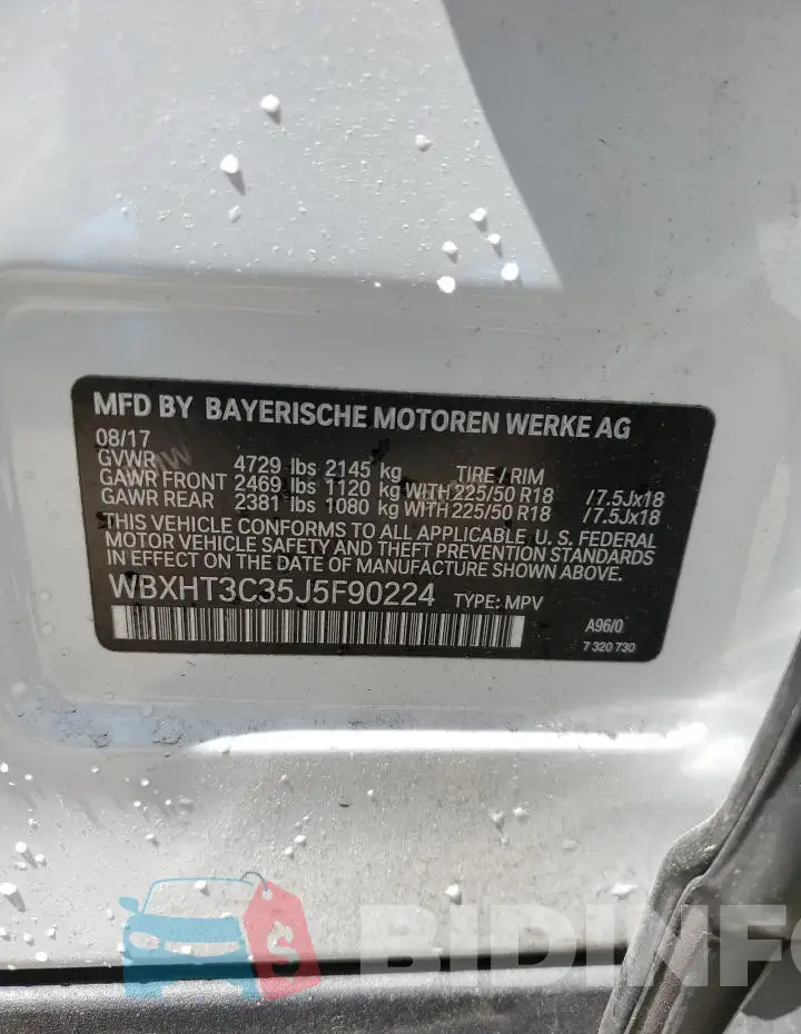 WBXHT3C35J5F90224 Photo# 13