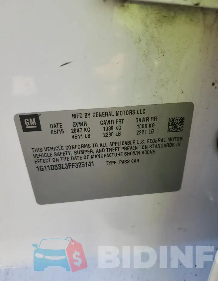 1G11D5SL3FF325141 Photo# 13