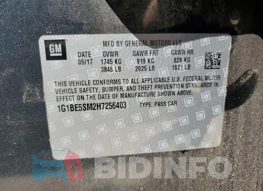 1G1BE5SM2H7256403 Photo# 12