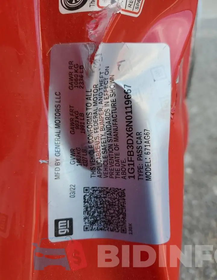 1G1FB3DX6N0119667 Photo# 13