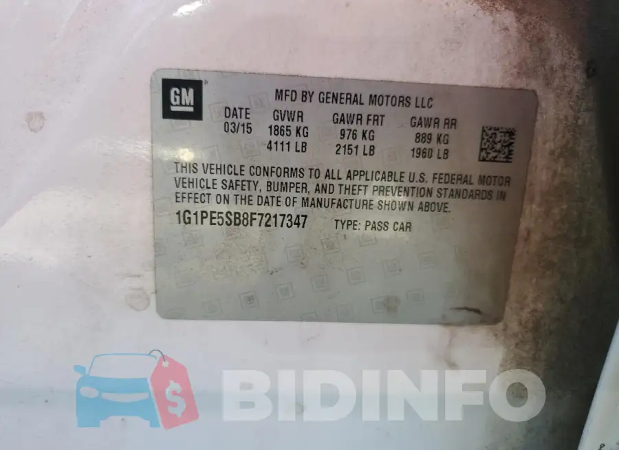 1G1PE5SB8F7217347 Photo# 13