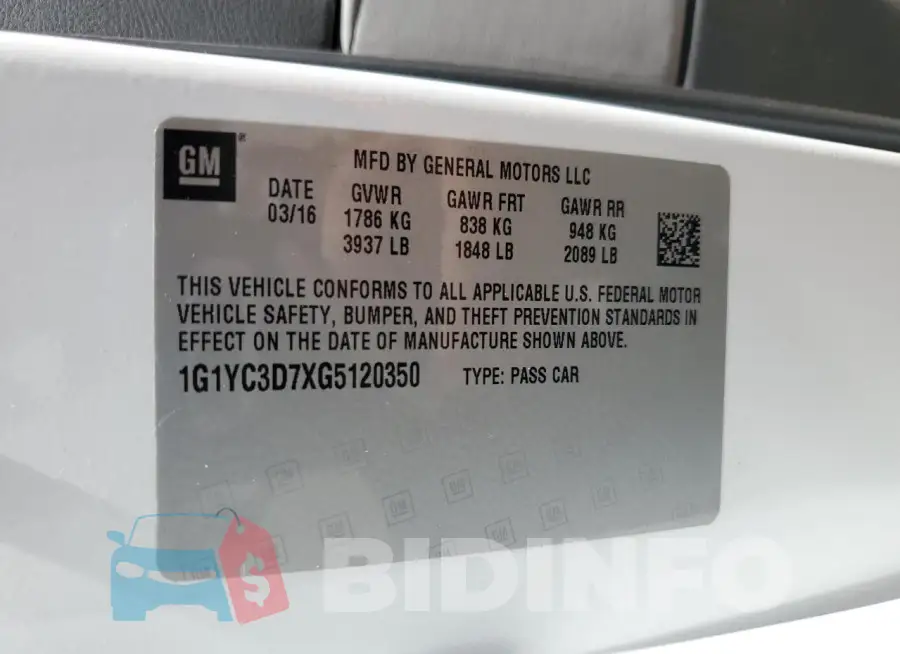 1G1YC3D7XG5120350 Photo# 12
