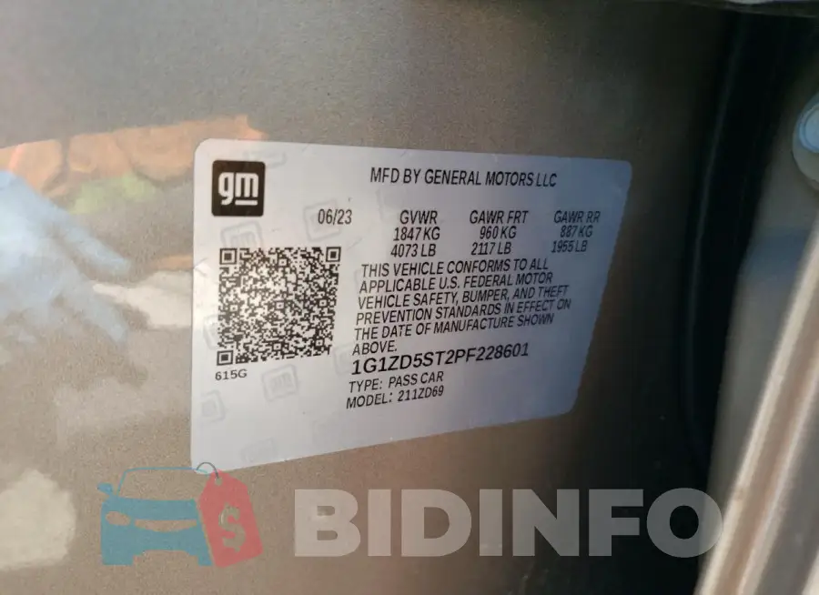 1G1ZD5ST2PF228601 Photo# 12