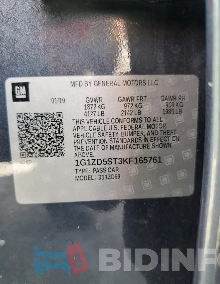 1G1ZD5ST3KF165761 Photo# 13