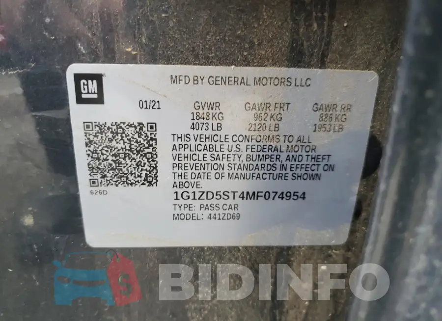 1G1ZD5ST4MF074954 Photo# 13