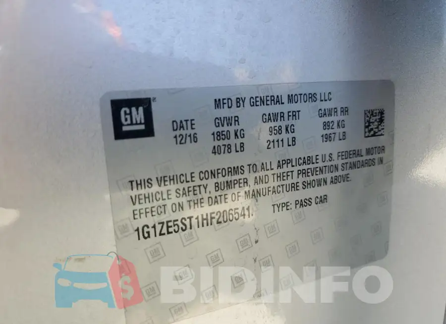 1G1ZE5ST1HF206541 Photo# 12