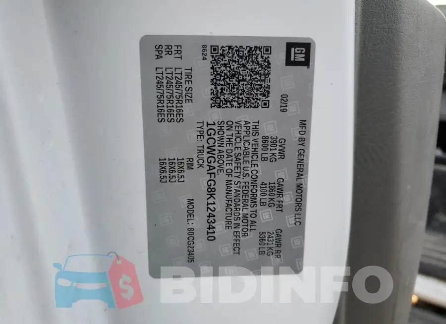 1GCWGAFG8K1243410 Photo# 12