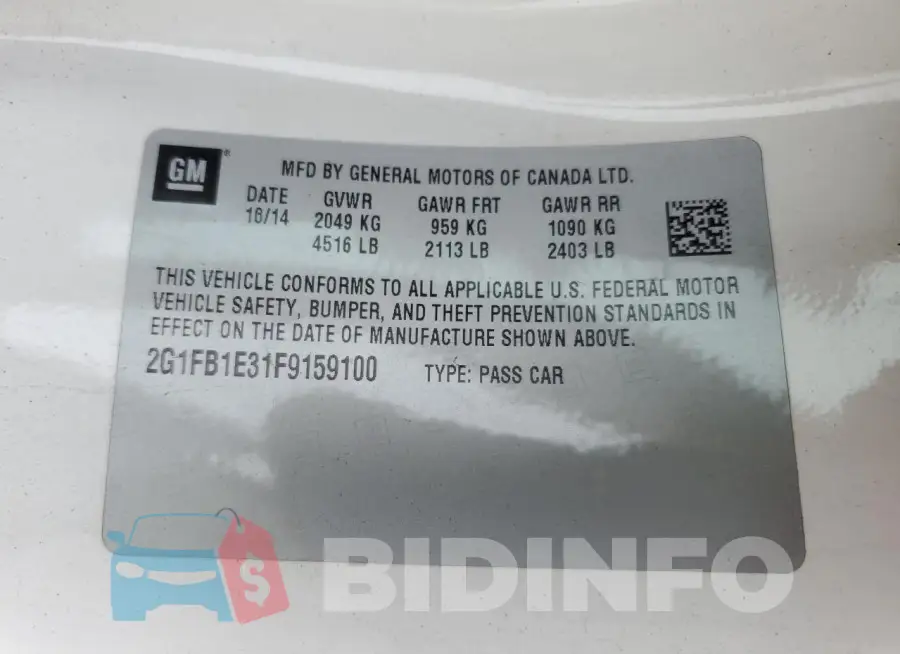 2G1FB1E31F9159100 Photo# 13
