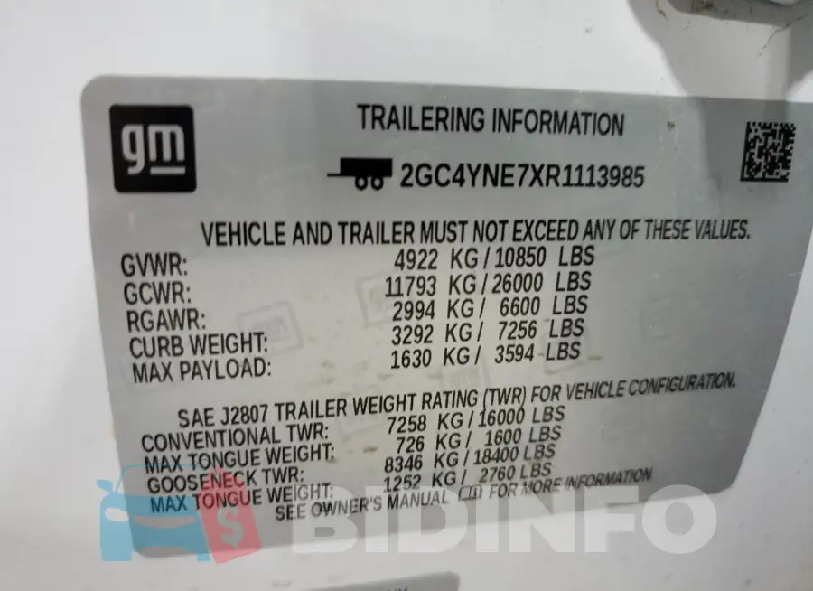 2GC4YNE7XR1113985 Photo# 12