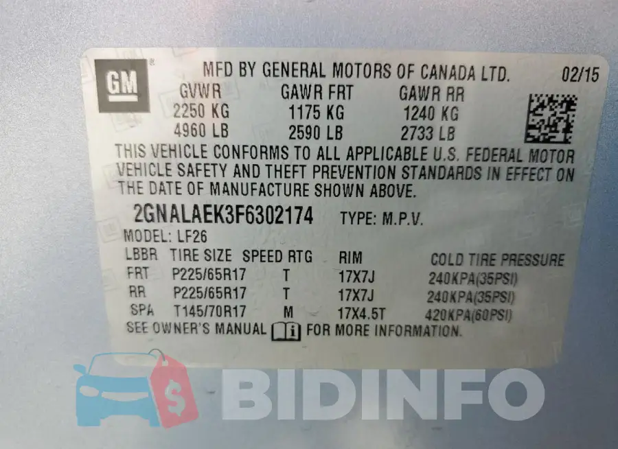 2GNALAEK3F6302174 Photo# 13