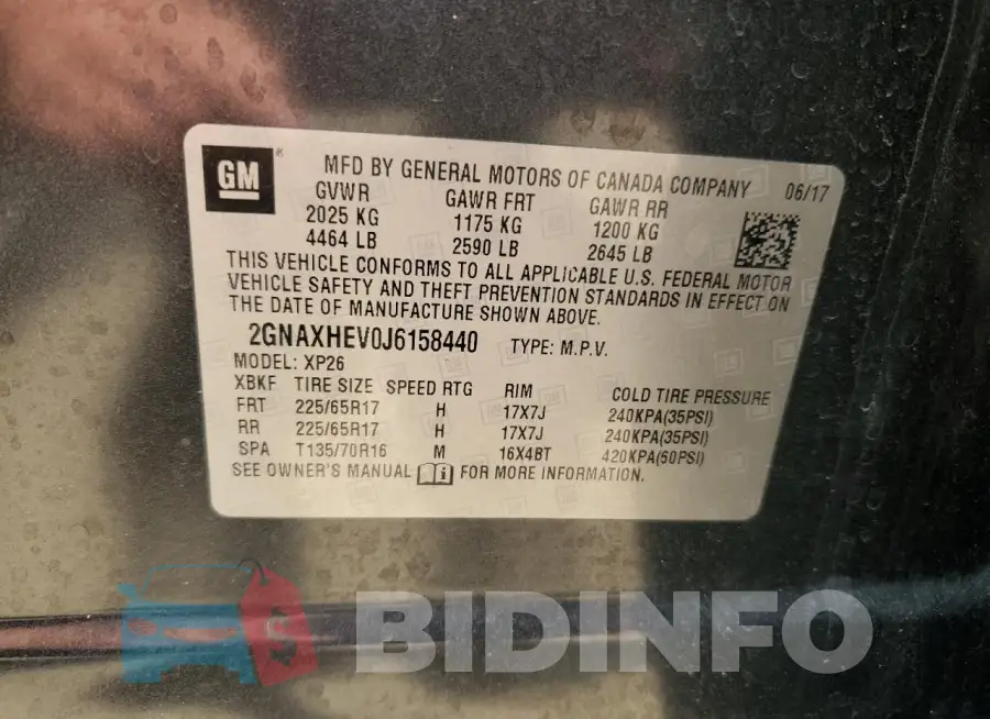 2GNAXHEV0J6158440 Photo# 13