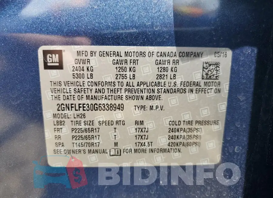 2GNFLFE30G6338949 Photo# 14