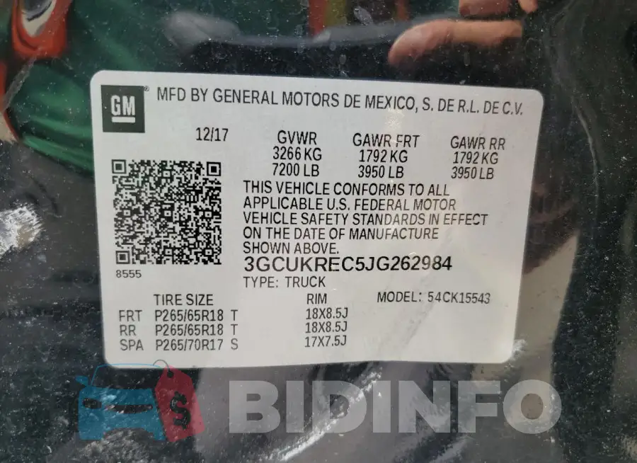 3GCUKREC5JG262984 Photo# 12