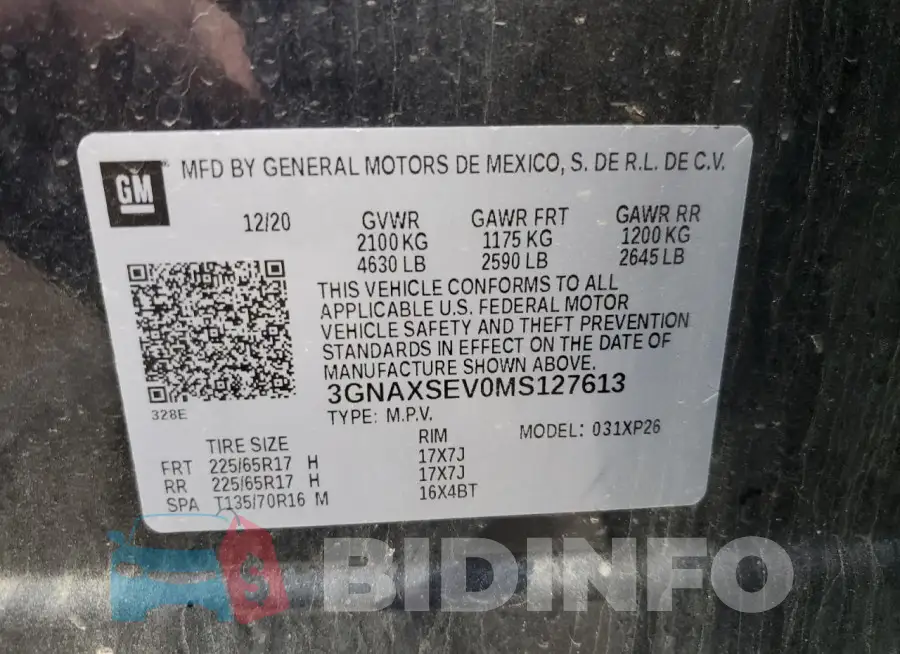 3GNAXSEV0MS127613 Photo# 13