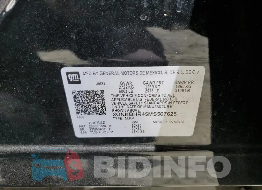 3GNKBHR45MS567625 Photo# 13