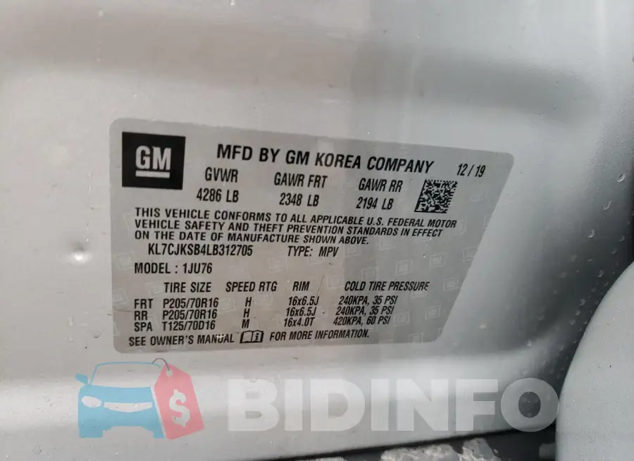 KL7CJKSB4LB312705 Photo# 13