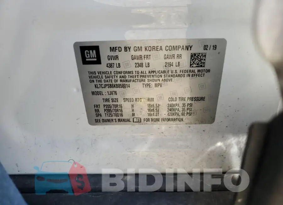 KL7CJPSB6KB858014 Photo# 14