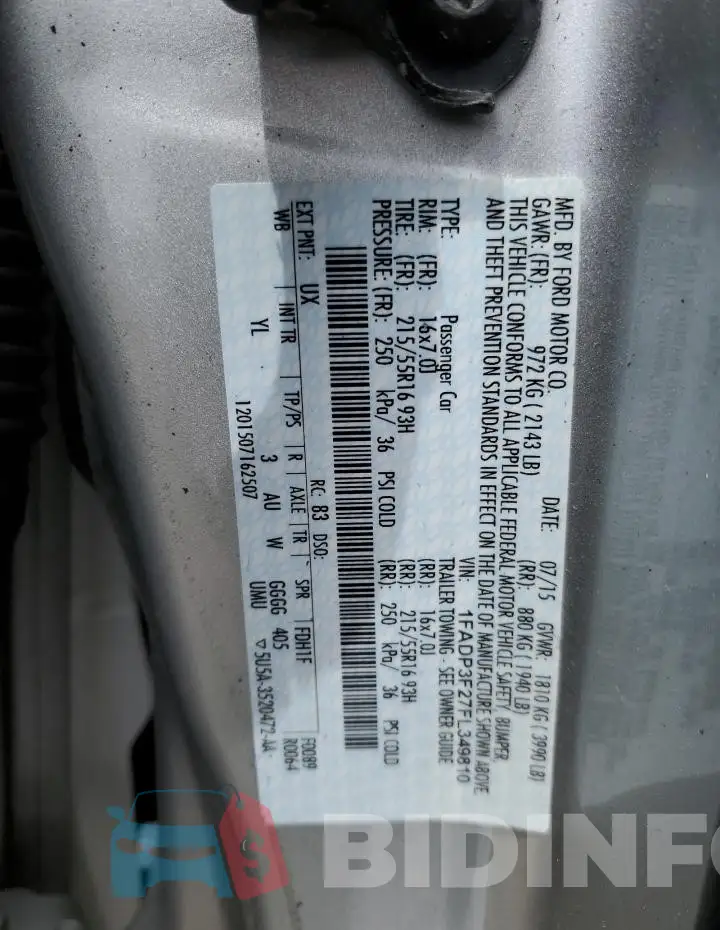 1FADP3F27FL349810 Photo# 12