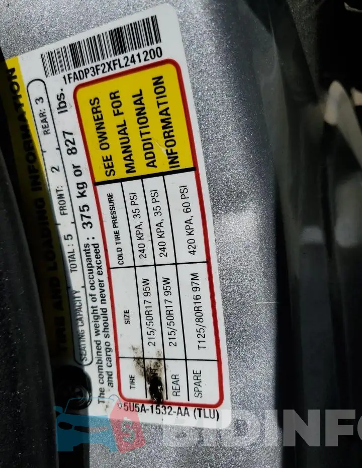 1FADP3F2XFL241200 Photo# 12