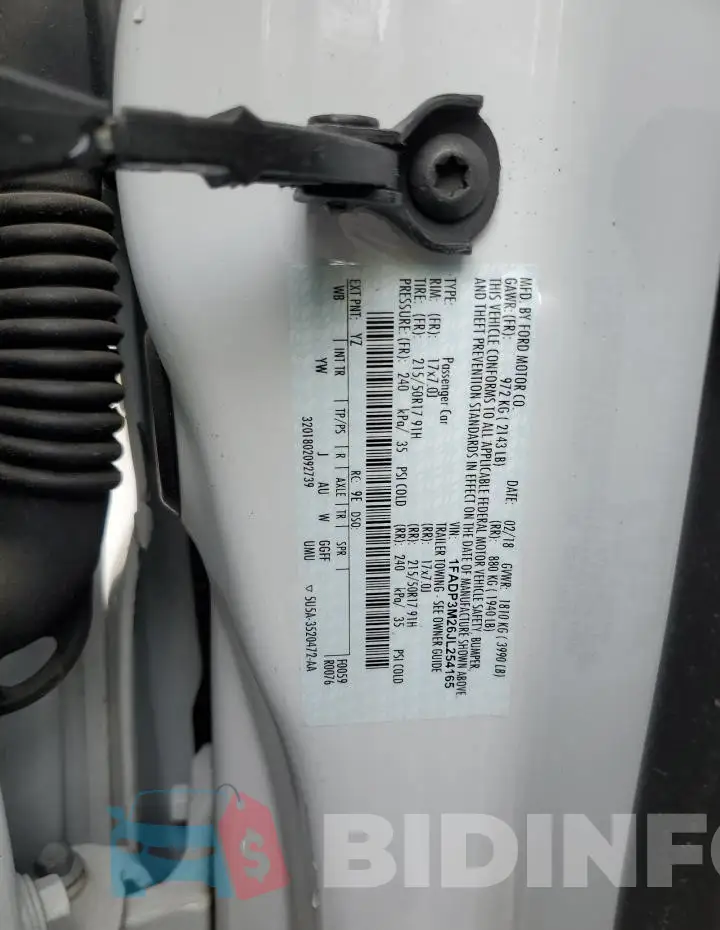 1FADP3M26JL254165 Photo# 12