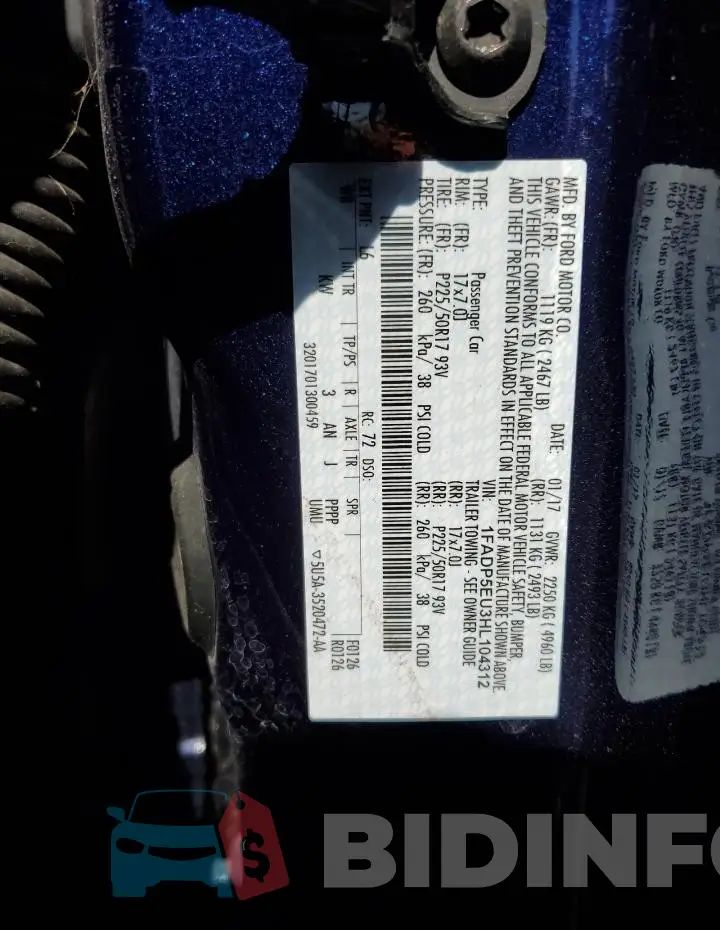 1FADP5EU3HL104312 Photo# 12