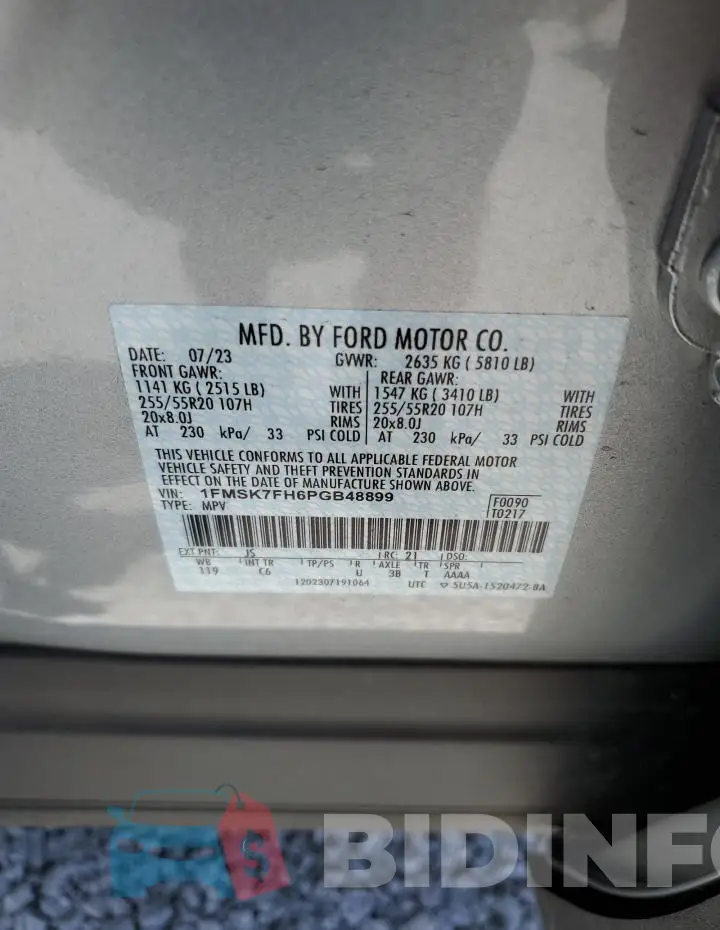 1FMSK7FH6PGB48899 Photo# 13