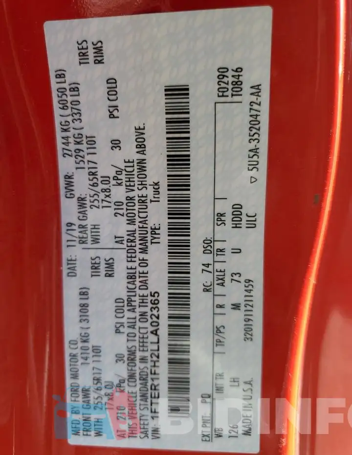 1FTER1FH2LLA02365 Photo# 12