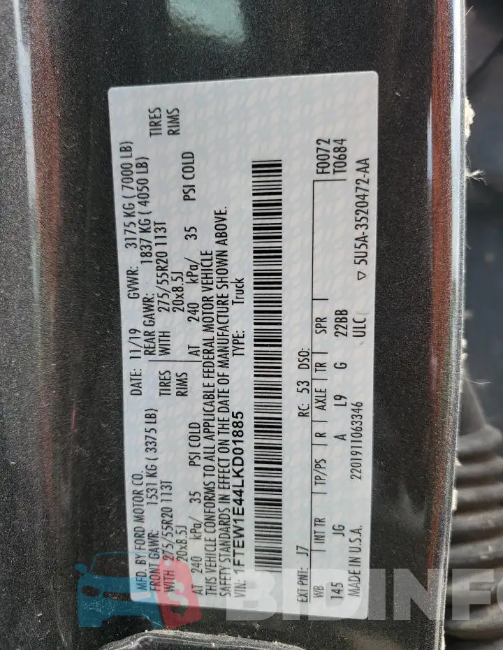 1FTEW1E44LKD01885 Photo# 12