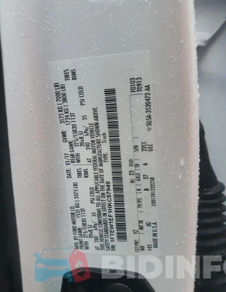 1FTEW1EF1HKC57949 Photo# 12