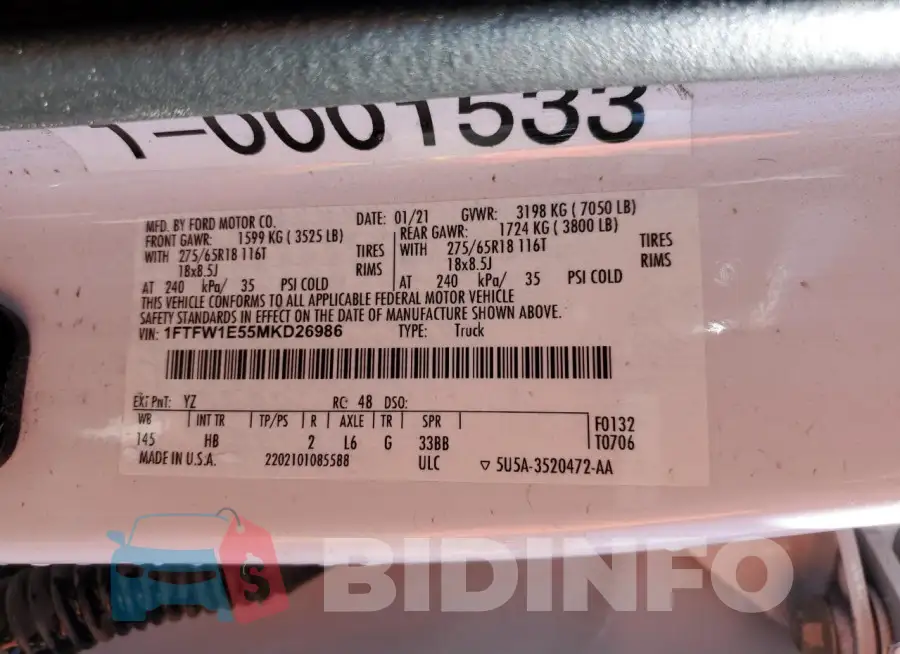 1FTFW1E55MKD26986 Photo# 12