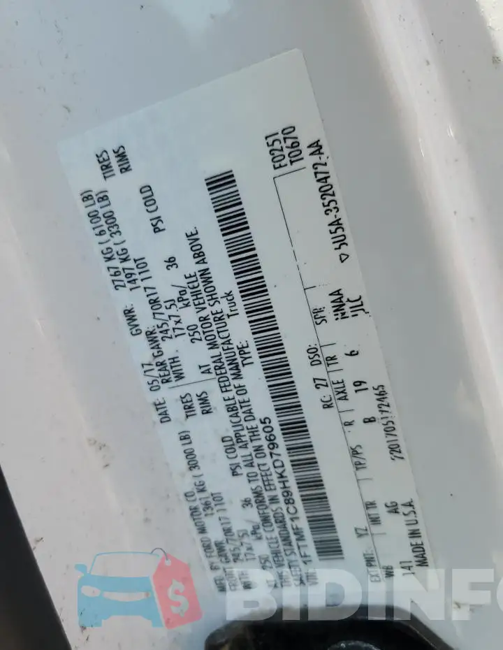 1FTMF1C89HKD79605 Photo# 12