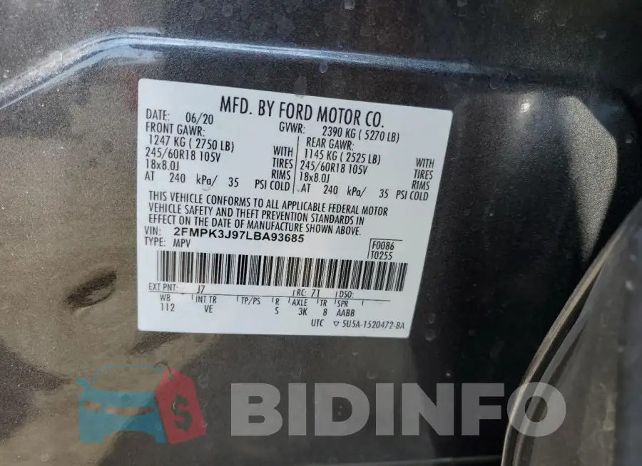 2FMPK3J97LBA93685 Photo# 12
