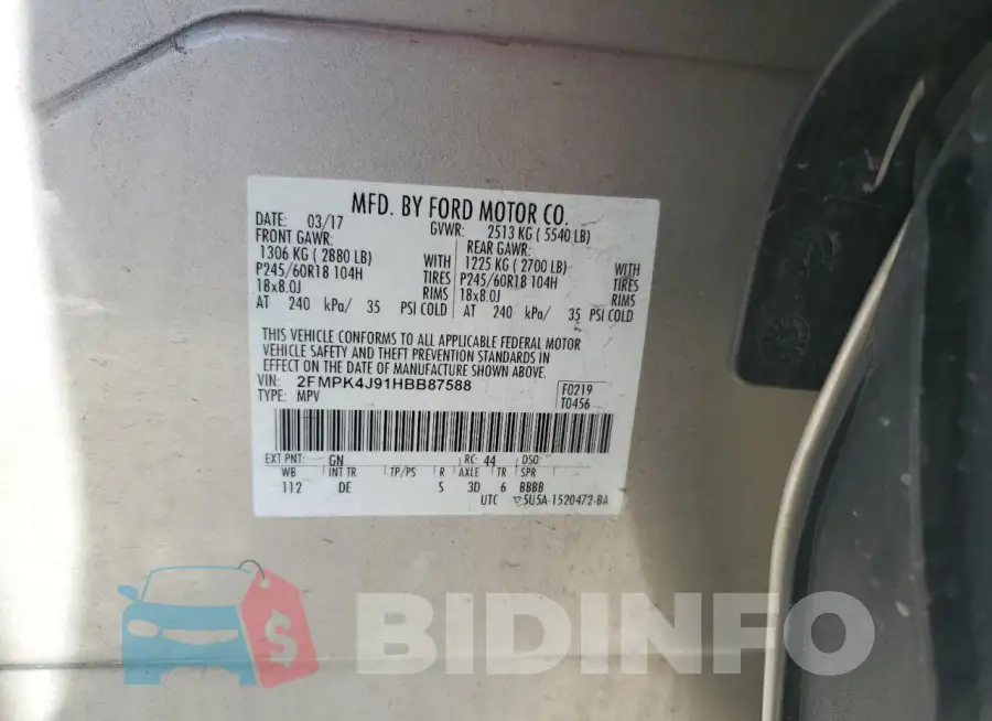 2FMPK4J91HBB87588 Photo# 13