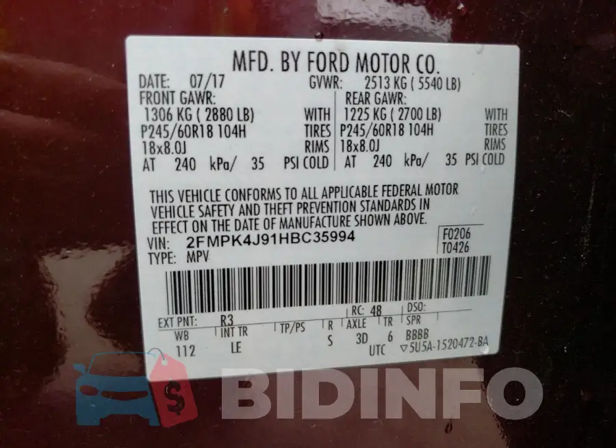2FMPK4J91HBC35994 Photo# 12