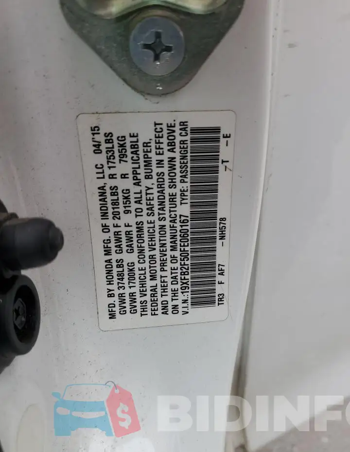 19XFB2F50FE060167 Photo# 12