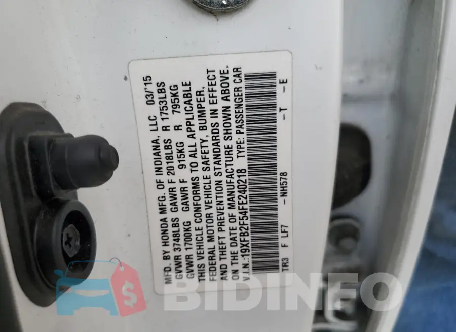 19XFB2F54FE240218 Photo# 13
