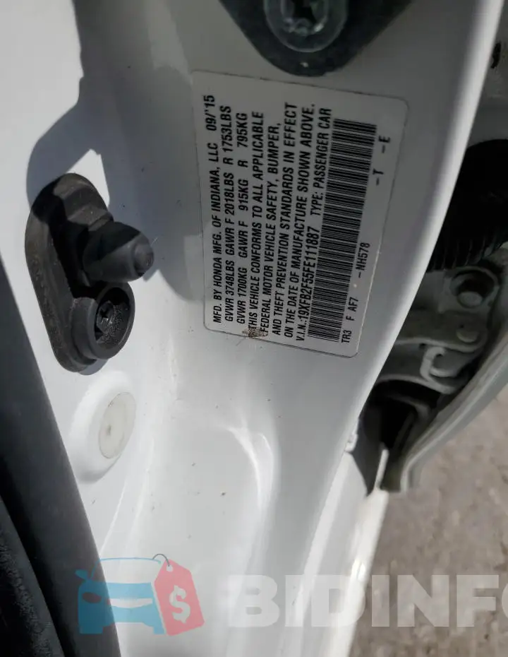19XFB2F55FE111887 Photo# 12