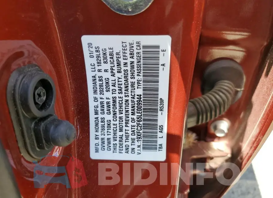 19XFC2F65LE009944 Photo# 12
