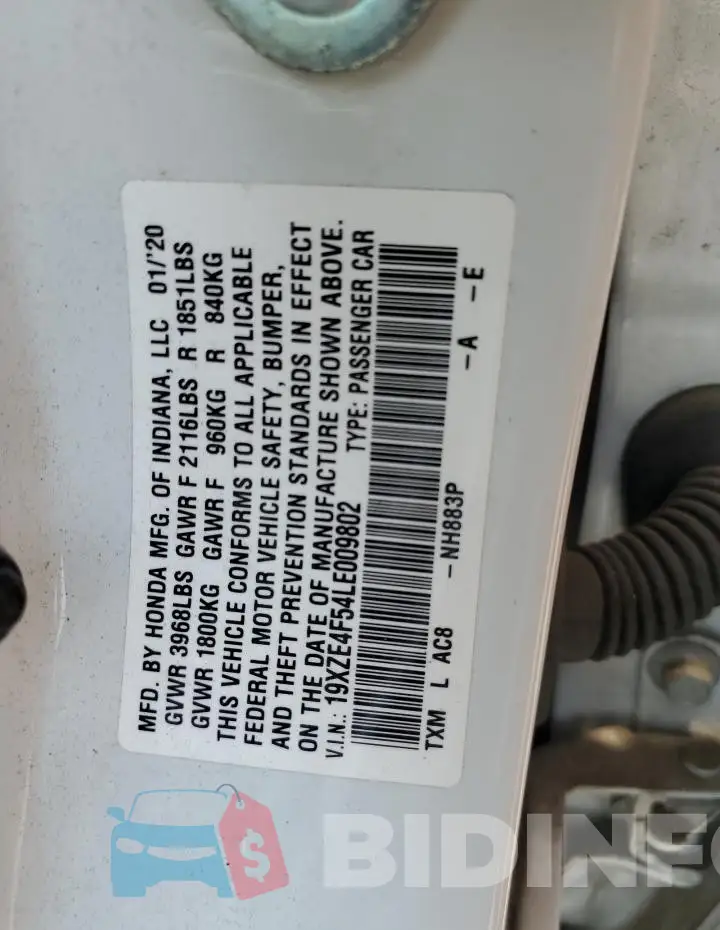 19XZE4F54LE009802 Photo# 12