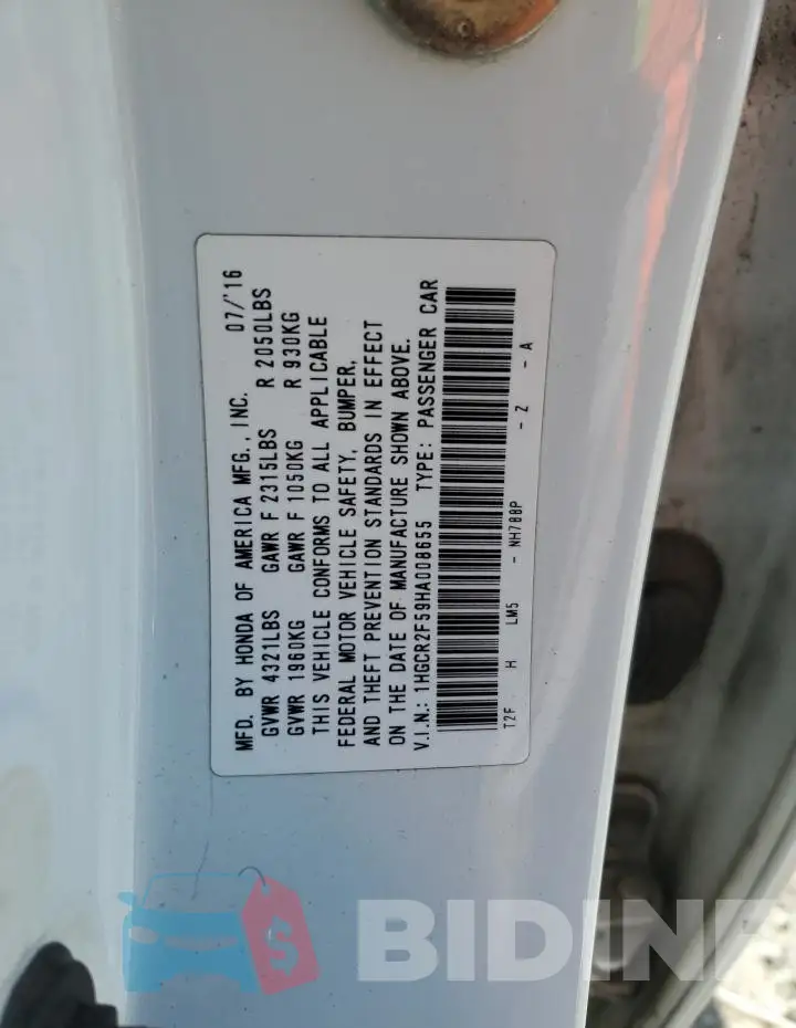1HGCR2F59HA008655 Photo# 13