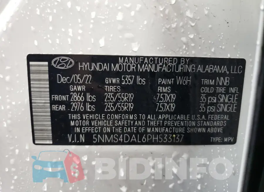 5NMS4DAL6PH533137 Photo# 13