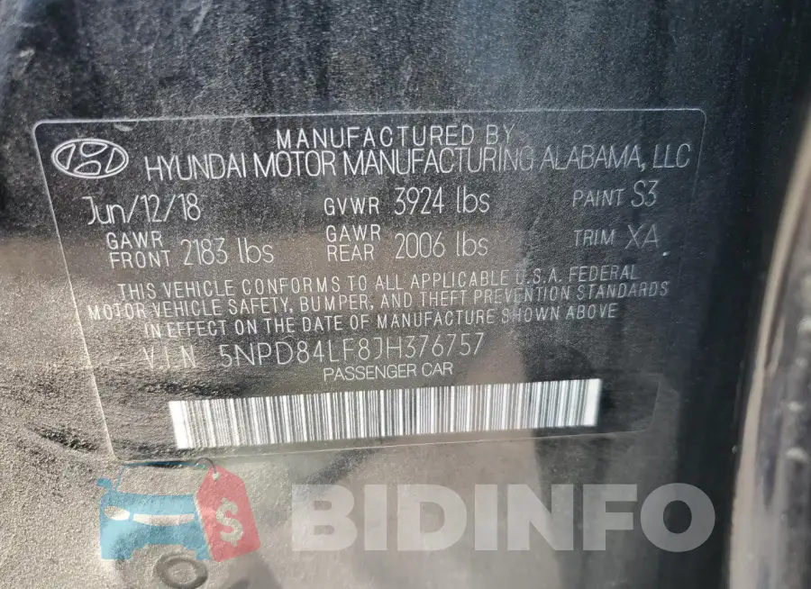 5NPD84LF8JH376757 Photo# 12