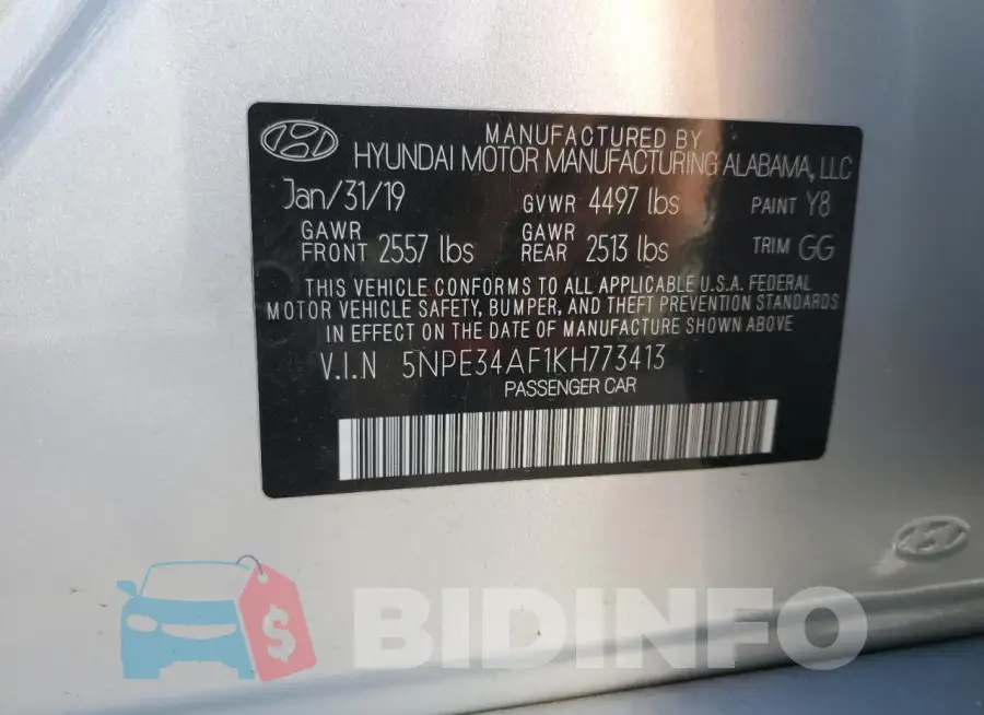 5NPE34AF1KH773413 Photo# 13