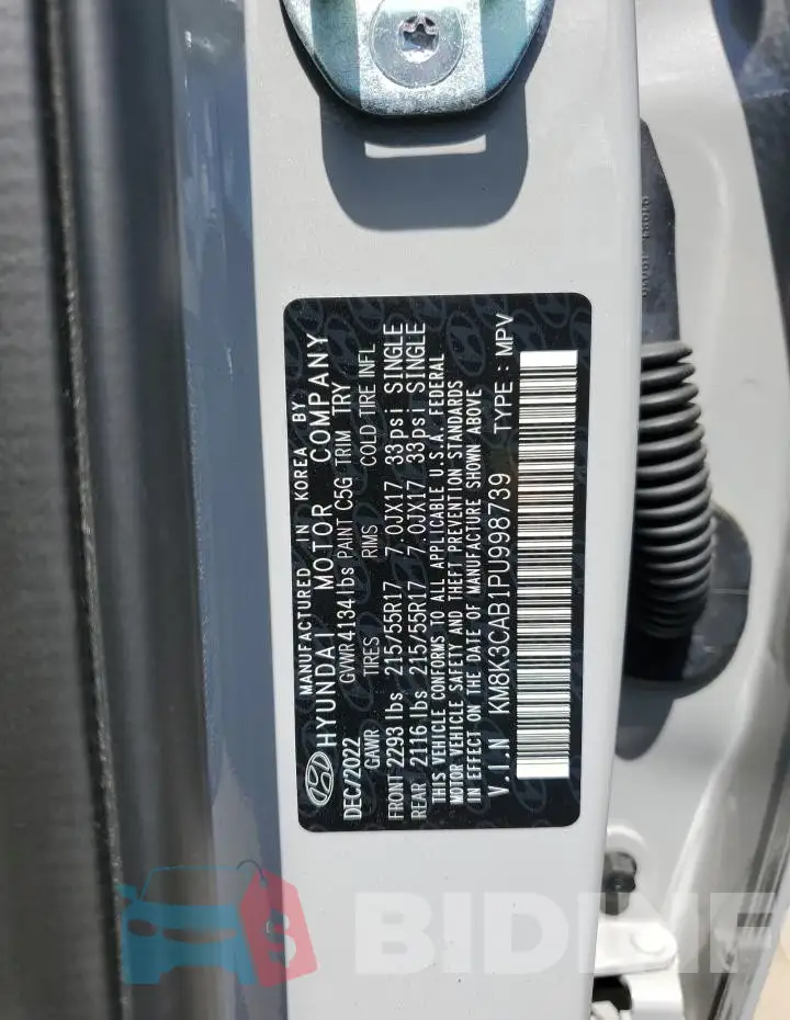KM8K3CAB1PU998739 Photo# 13