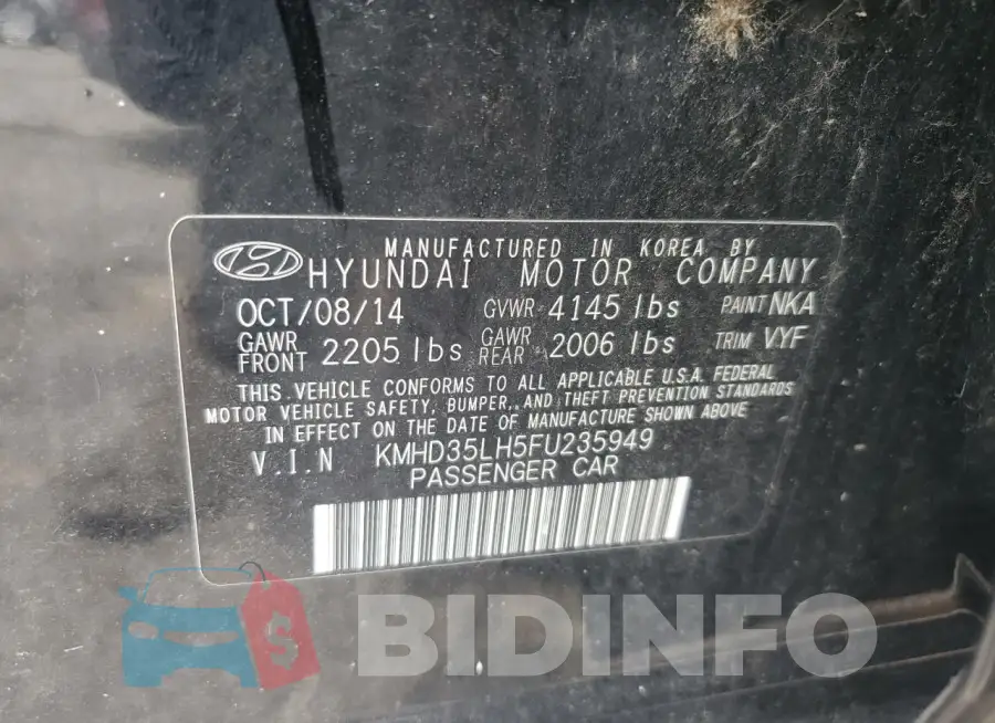 KMHD35LH5FU235949 Photo# 12