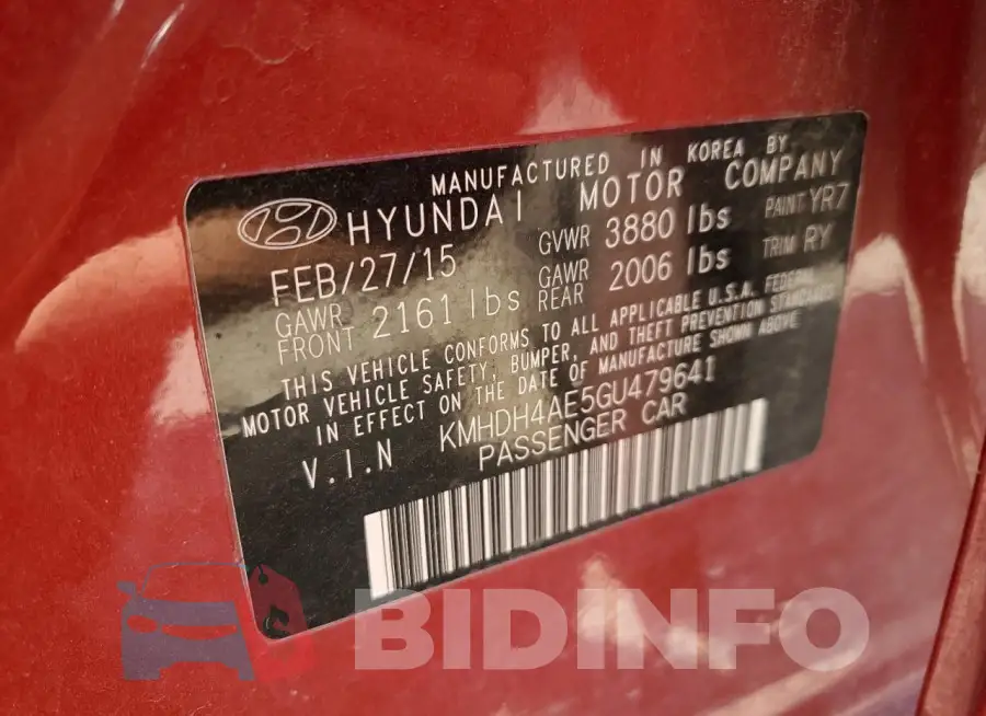 KMHDH4AE5GU479641 Photo# 13